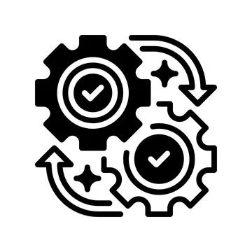 System Integration Line Icon, Outline Symbol for Process Linking, Platform .. Stock Illustration