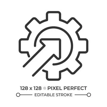 System integration pixel perfect line icon Stock Illustration
