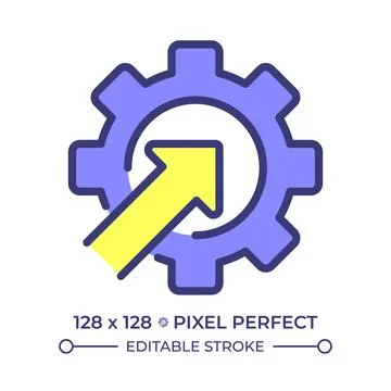 System integration pixel perfect line color icon イラスト素材