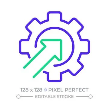 System integration pixel perfect two color line icon Stock Illustration