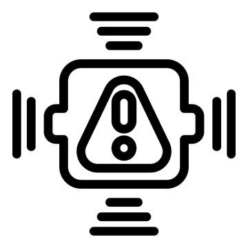System integration showing warning sign with data flow イラスト素材