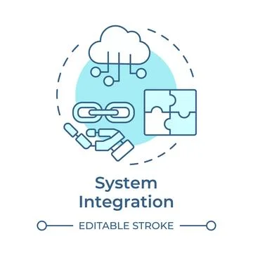 System integration soft blue concept icon Illustrazione stock