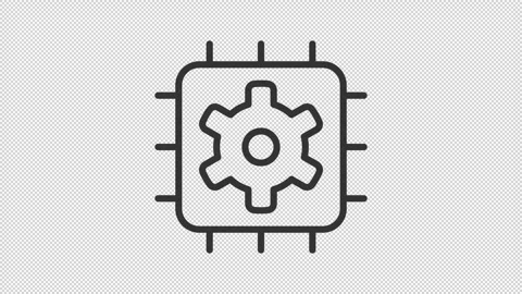 System integration ui icon line animation Stock Footage 321855896