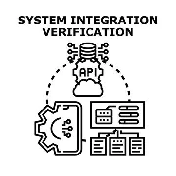 System integration verification process and software development workflow Stock Illustration