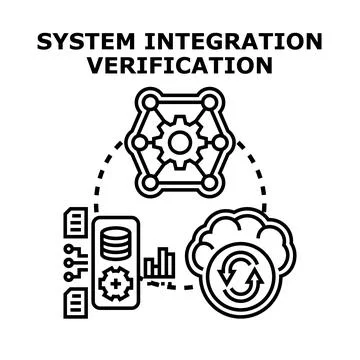 System integration verification process and data management Stock-Illustration