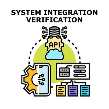 System integration verification process and software development workflow 库存插图