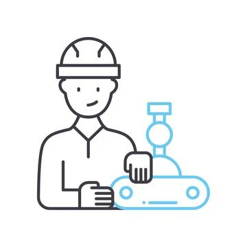 System integrator line icon, outline symbol, vector illustration, concept sign 스톡 일러스트