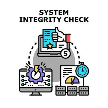 System integrity check ensuring computer network security イラスト素材