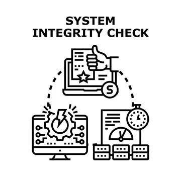 System integrity check ensuring computer network security Stock Illustration