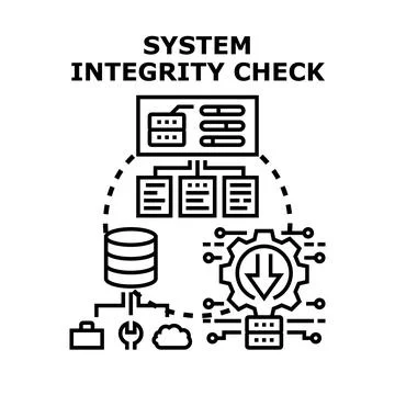 System integrity check process for data protection Stock Illustration