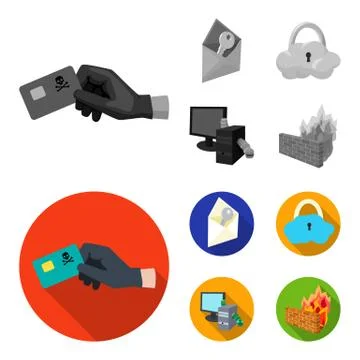 System, internet, connection, code .Hackers and hacking set collection icons in 스톡 일러스트