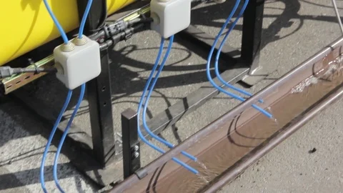 System of irrigation of fields in the open air Stock Footage 91446640