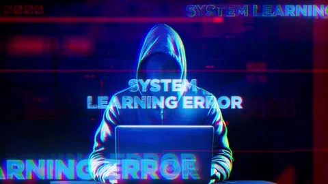 System Learning Error concept technology futuristic data background Stock Footage 343395243
