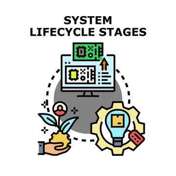 System lifecycle stages development process icon Stock Illustration