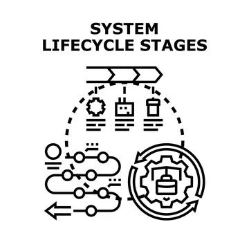 System lifecycle stages process workflow development evolution イラスト素材