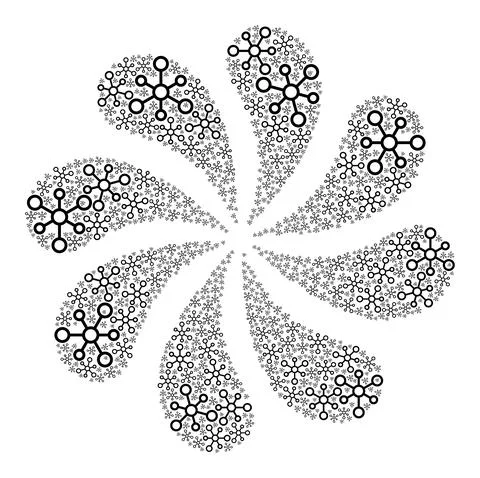 System Links Icon Curl Abstract Flower 스톡 일러스트