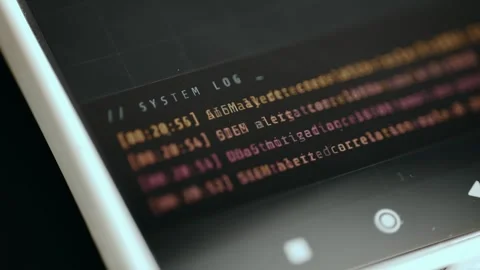 System Log, recent security events, cyber attacks happening in real time Stock Footage 331127593