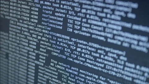 System Log Running in Console Stockbeeldmateriaal 167190803