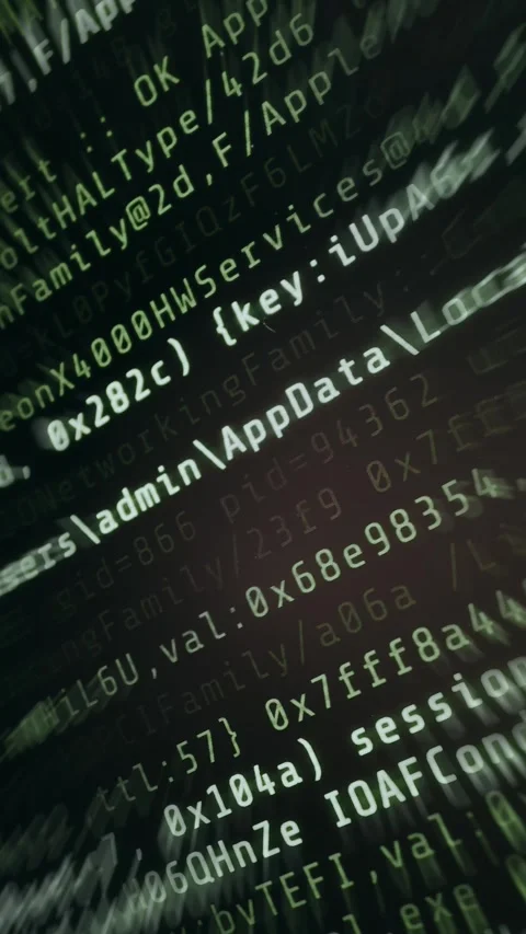 System log with running lines of code Stock Footage 335872680