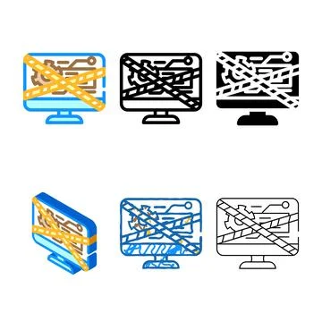 System maintenance analyst color styleset icon vector Stock-Illustration
