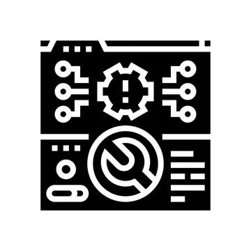 System maintenance analyst glyph icon vector illustration Stock Illustration