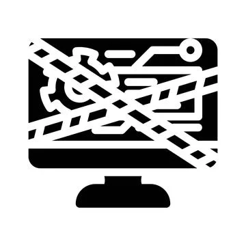 System maintenance analyst glyph icon vector illustration Illustrazione stock