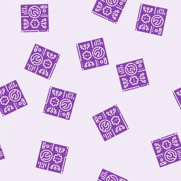 System maintenance analyst glyph seamless pattern Stock Illustration