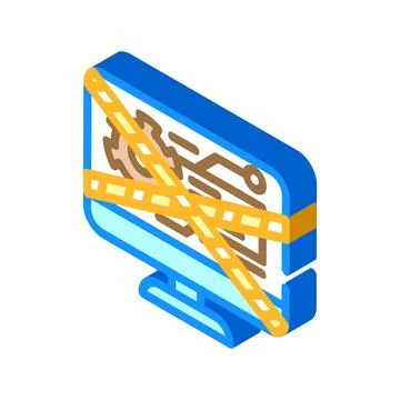 System maintenance analyst isometric icon vector illustration Stock Illustration