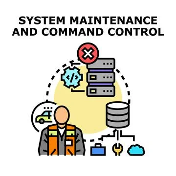 System maintenance and command control concept illustration Stock Illustration