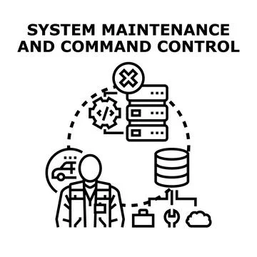 System maintenance and command control concept illustration Stock Illustration