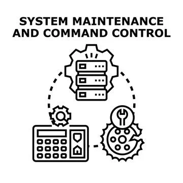 System maintenance and command control concepts illustration Stock Illustration