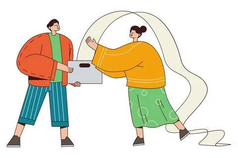 System Maintenance and Technical Document Handover Illustration Illustrazione stock