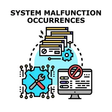 System malfunction occurrences with technical error fixing イラスト素材