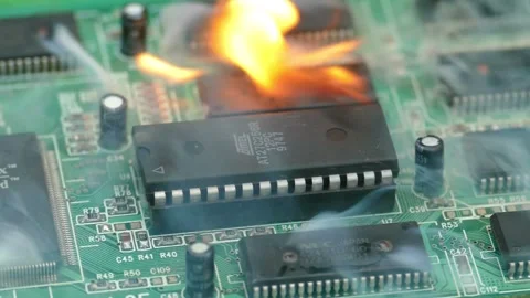 System malfunction. Processor overheating. Malicious software concept. Video stock 243004954