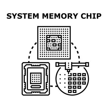 System memory chip manufacturing process technology concept Stock Illustration