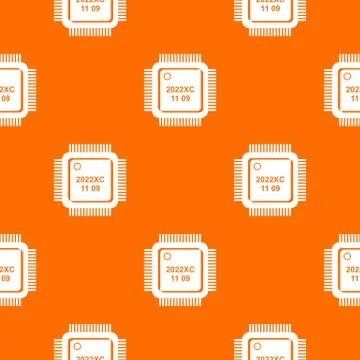 System microchip pattern vector orange Illustrazione stock