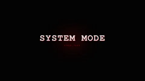 System Mode On Screen Text Glitch Effect with Red Glitch and Black Background Stock Footage 331568328