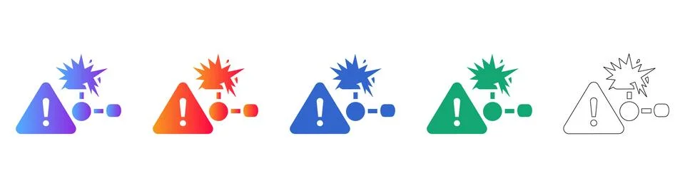 System Network Connection Break Icons 스톡 일러스트