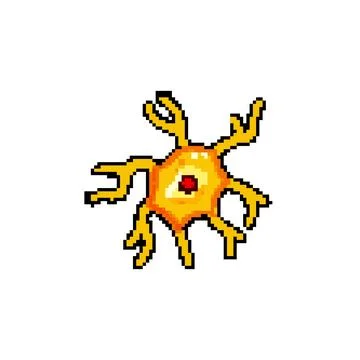 System neurons pixel art vector illustration 스톡 일러스트