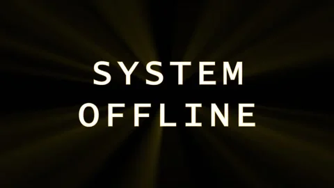 System Offline Glitch Effect with Red Green Neon Abstract Shapes and Rays D.. Stock Footage 343476313