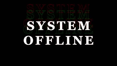 System Offline message in glitch effect with digital noise and red text overl Stock Footage 343476318