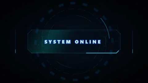 System online digital hud interface animation with futuristic tech data ove.. Stock Footage 337562515