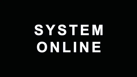 System Online text animation with glowing digital effects in dark backgroun.. Vídeo Stock 343478959