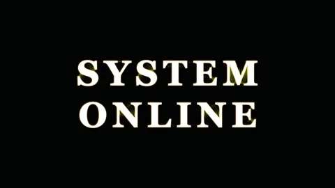 System Online text graphic with changing colors and subtle camera zoom out .. Video stock 343476406