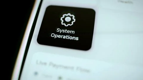 System operations gear on selected tile Stock Photos
