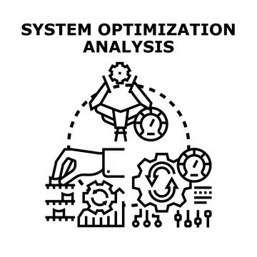 System optimization analysis improving process performance Illustration