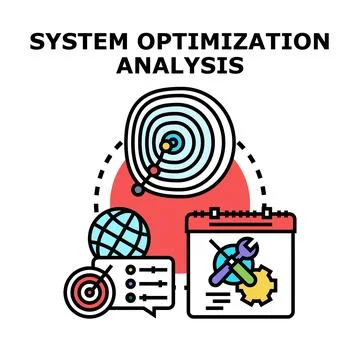 System optimization analysis process planning for efficiency Stock Illustration