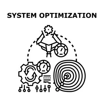 System optimization process for efficiency and performance Stockillustratie