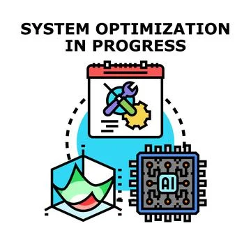 System optimization progress with ai and data analysis Stockillustratie