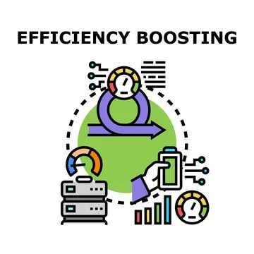 System optimizing efficiency boosting vector concept Stock Illustration